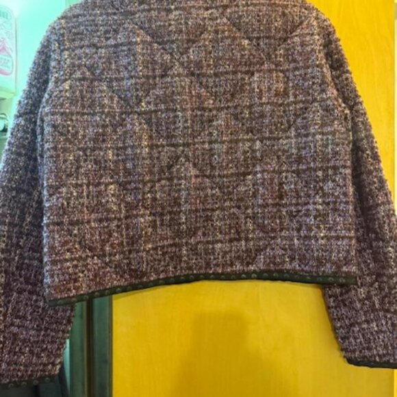 Maje Purple quilted tweed jacket NWT $535 Size 40 - Picture 7 of 8